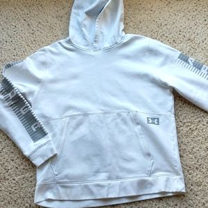 Under armour white hooded sweatshirt size large